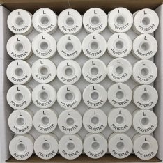 Style L-EC White Polyester Cardboard Sided Bobbins
