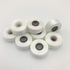 Magnetic Core Style L White Polyester Bobbins - 148 yards per bobbin